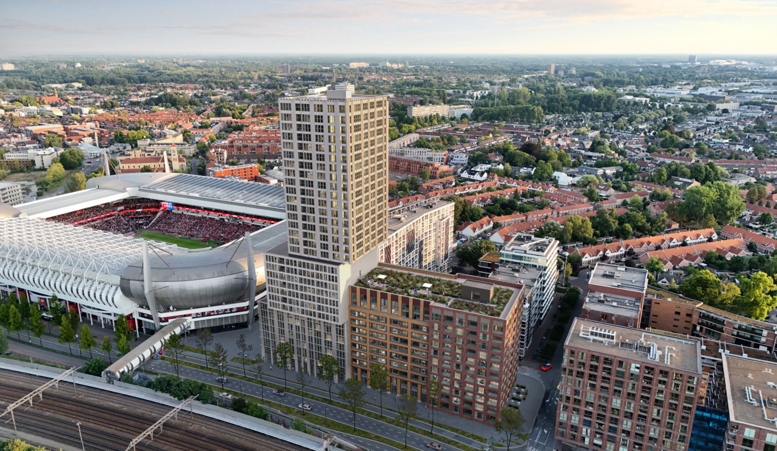 Appartementencomplex VvE Eurostaete naast het PSV-stadion in Eindhoven